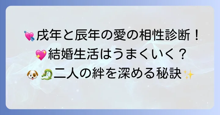 恋愛・結婚における戌年と辰年の相性