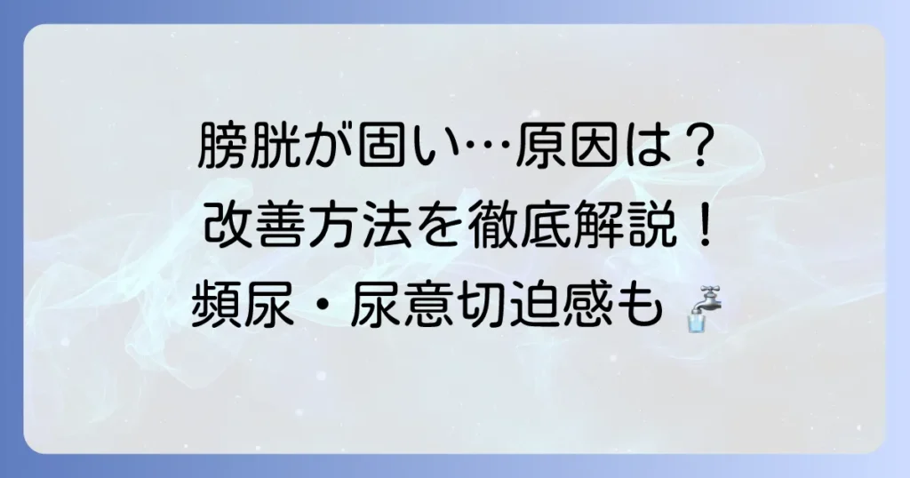 膀胱が固いと感じる原因と改善方法を徹底解説