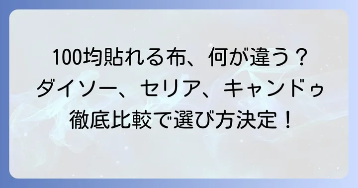 ダイソー・セリア・キャンドゥ！100均で手に入る貼れる布の種類と特徴