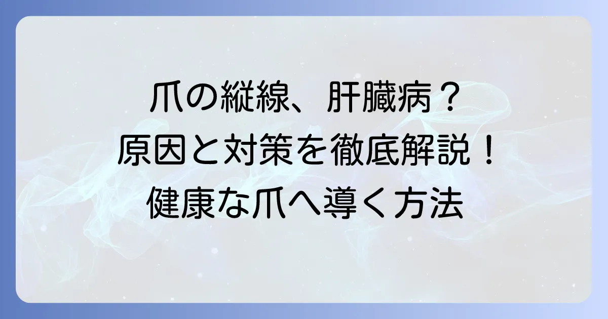 すじ爪の縦線と肝臓の関係を徹底解説！気になる原因と対策