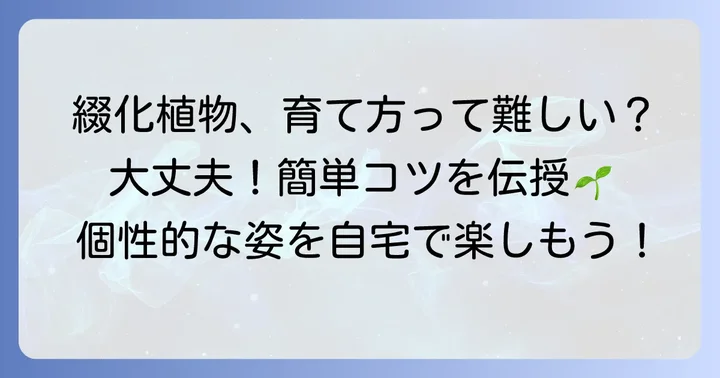 綴化植物の魅力と育て方のコツ