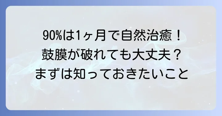 鼓膜が破れても自然に治る可能性は高い