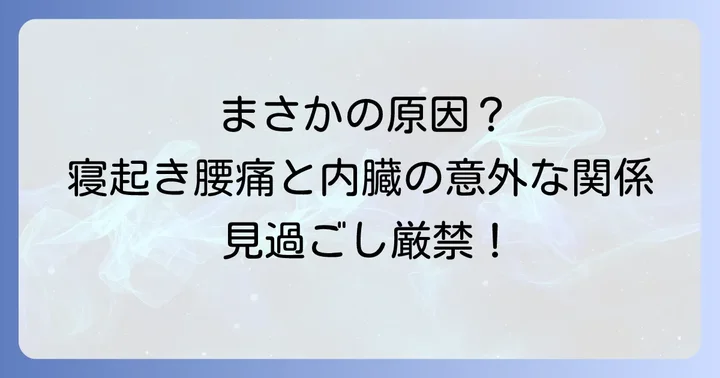寝起き腰痛を引き起こす可能性のある内臓の不調