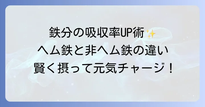 鉄分の種類と効率的な摂り方を知ろう
