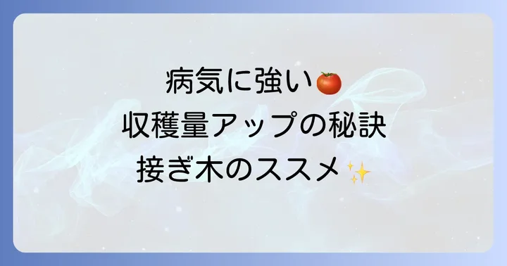 トマトの接ぎ木とは？病気に強くたくさん収穫できる理由