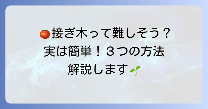 主なトマト接ぎ木の種類と具体的な進め方