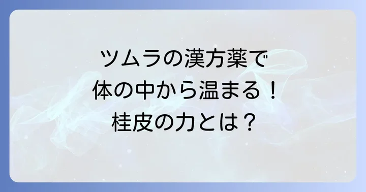 ツムラが提供する桂皮配合の漢方薬