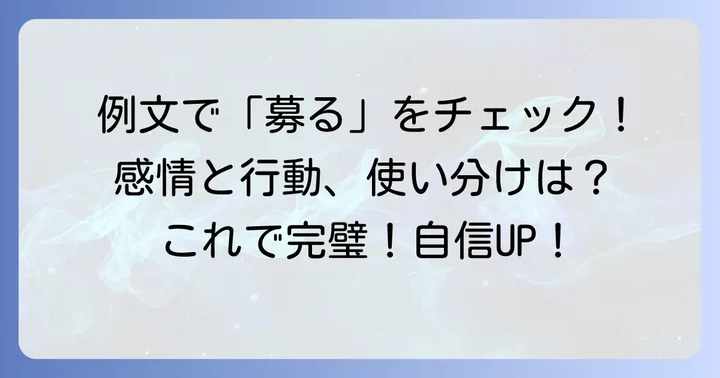 例文で学ぶ「募る」の正しい使い方