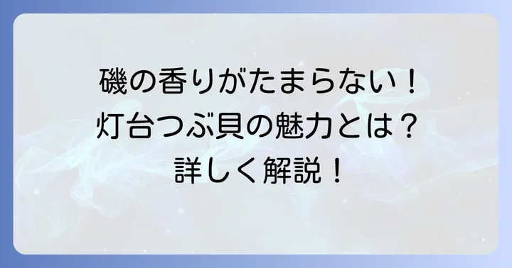 灯台つぶ貝とは？特徴と魅力