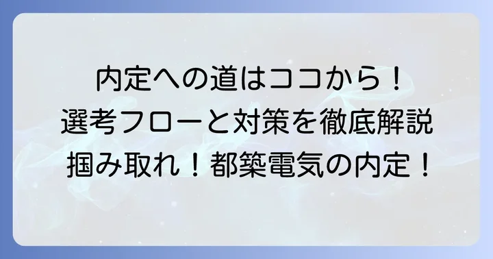 都築電気の採用選考フローと内定を勝ち取るための対策