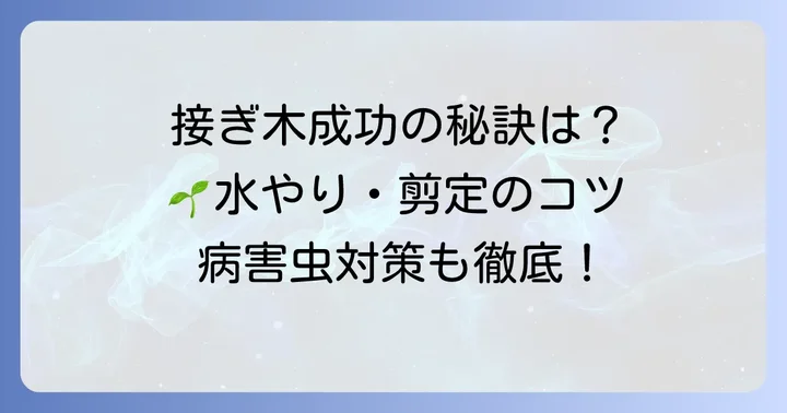 接ぎ木後の管理と成功率を高めるコツ