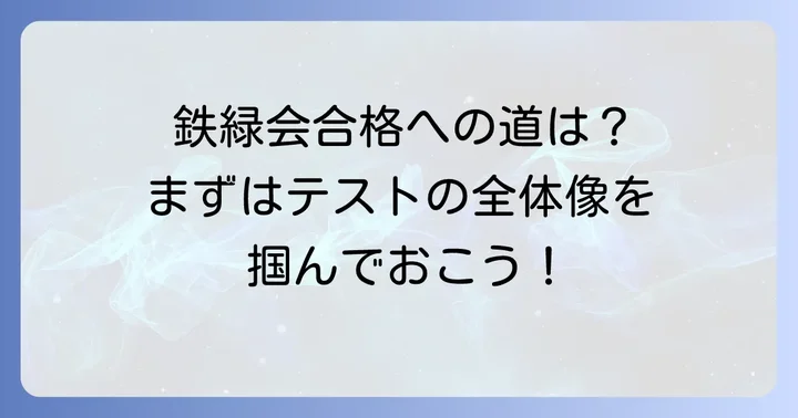 鉄緑会入塾テストの概要と合格への道