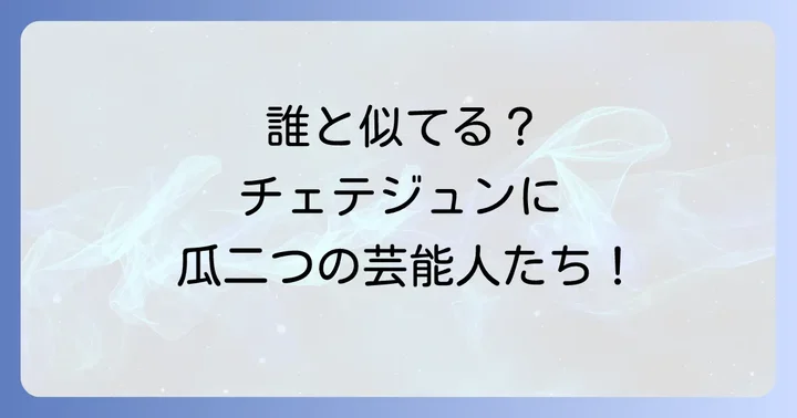 チェテジュンに似ていると言われる芸能人