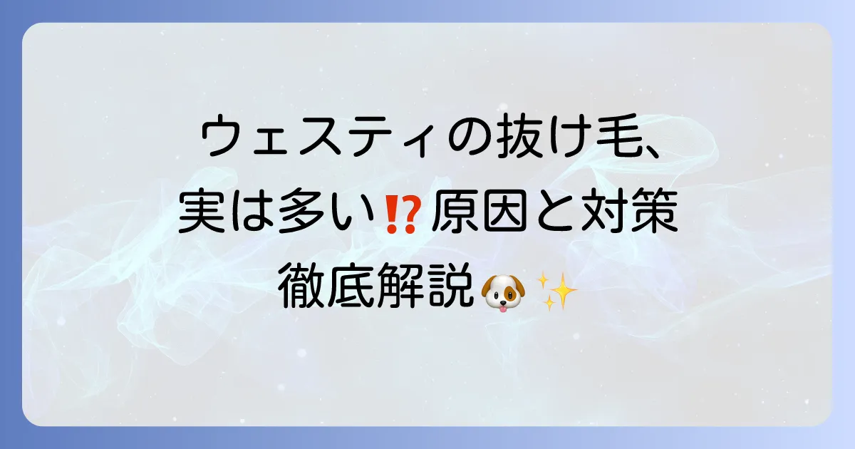 ウエストハイランドホワイトテリアの抜け毛は多い？その原因と正しいお手入れ方法を徹底解説