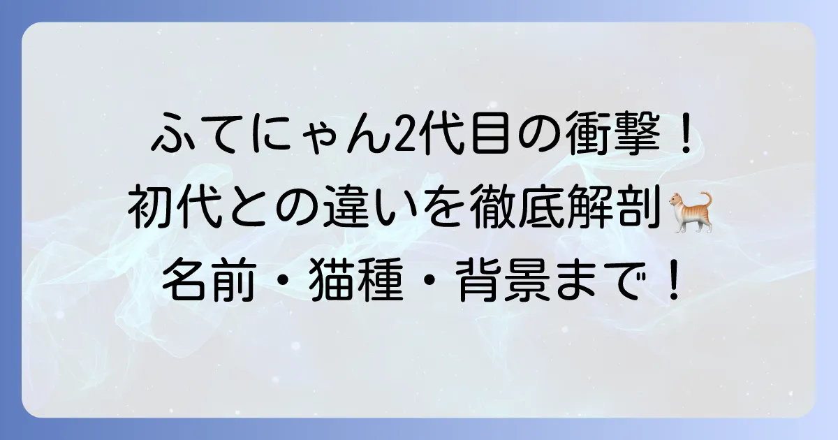 ふてにゃん二代目の正体と初代との違いを徹底解説！名前や猫種、登場背景まで