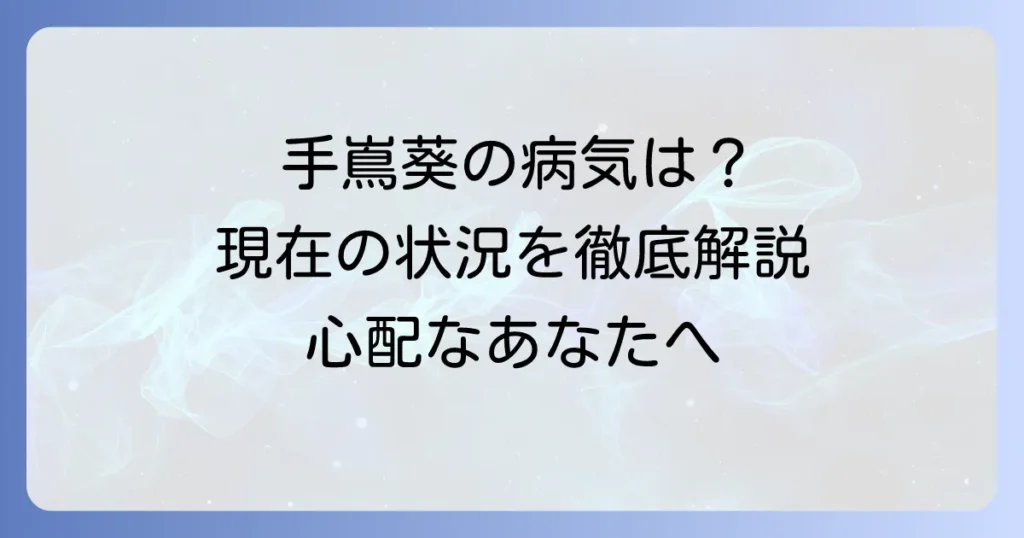 手嶌葵の病気の噂は本当？現在の健康状態と活動状況を徹底解説