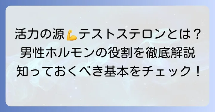 テストステロンとは？男性の健康と活力に欠かせないホルモンの基本