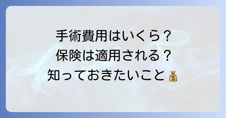 合指症手術の費用と保険適用について