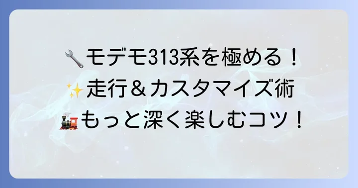 モデモ313系をより楽しむためのコツ