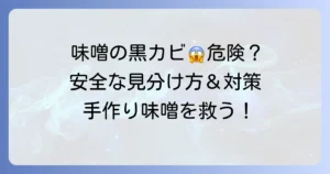 手作り味噌の黒カビは危険？安全な見分け方と効果的な対処法、予防策を徹底解説