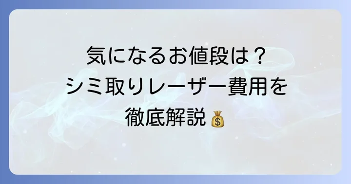 手の甲シミレーザー治療の費用相場と内訳