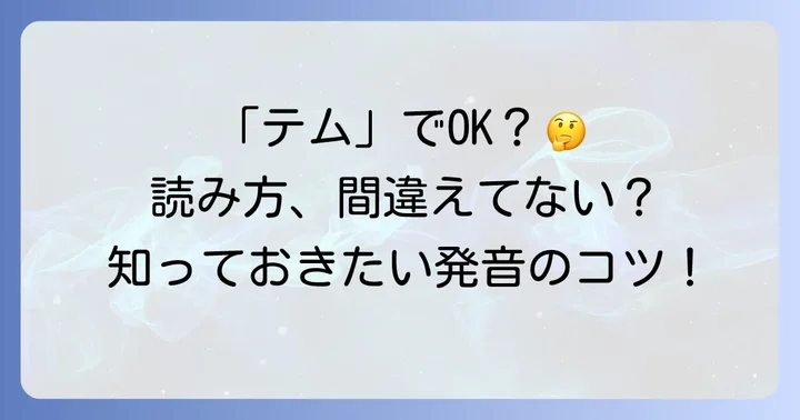 Temuの正しい読み方と発音のコツ