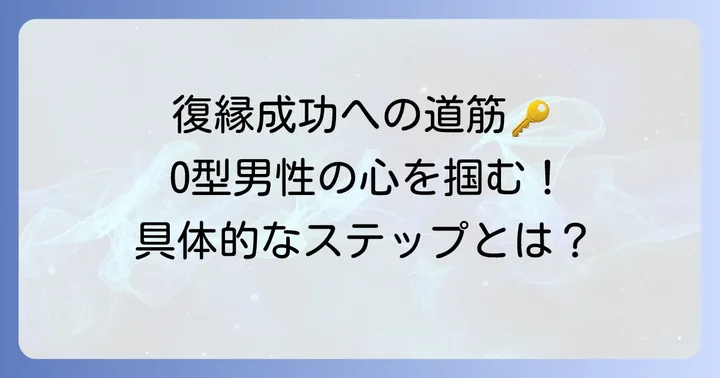 O型男性との復縁を成功させるための具体的なステップ