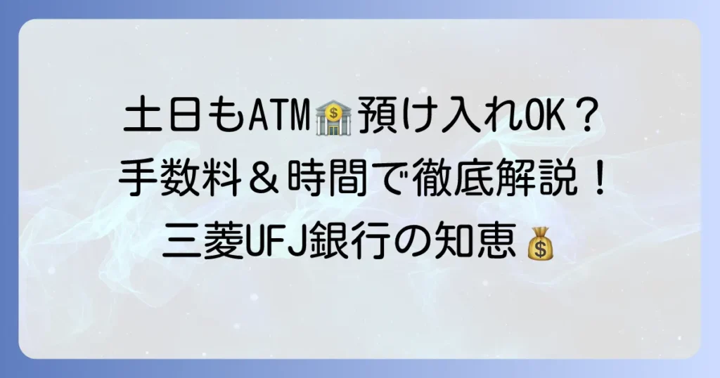 三菱UFJATMで土日に預け入れはできる？疑問を解決！手数料や利用時間を徹底解説