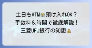 三菱UFJATMで土日に預け入れはできる？疑問を解決！手数料や利用時間を徹底解説