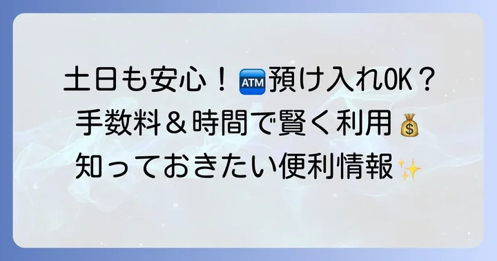 三菱UFJATMで土日に預け入れはできる？基本情報を確認