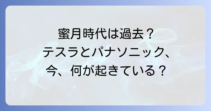 現在のテスラとパナソニック：進化する協力関係