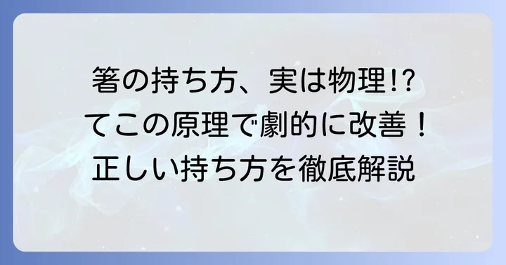 正しい箸の持ち方とてこの原理の応用