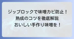 手作り味噌の保存にジップロックが便利！カビを防ぐ詰め方と熟成のコツを徹底解説