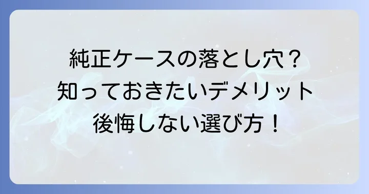 純正ケースのデメリットも理解しておこう