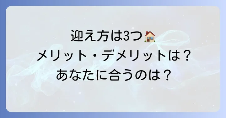 ケアンテリアを迎え入れる方法とそれぞれのメリット・デメリット
