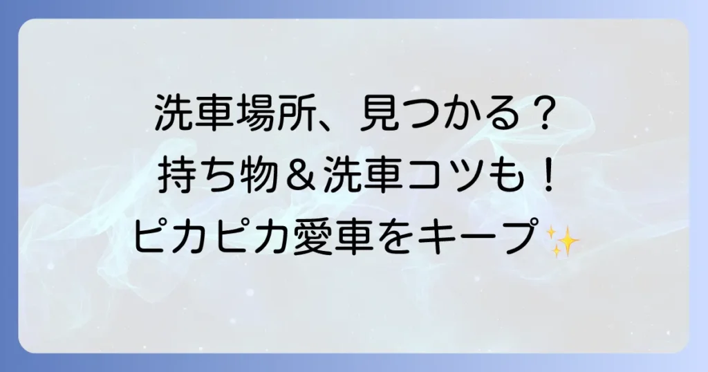 自分で手洗い洗車ができる場所を徹底解説！選び方から持ち物、洗車のコツまで