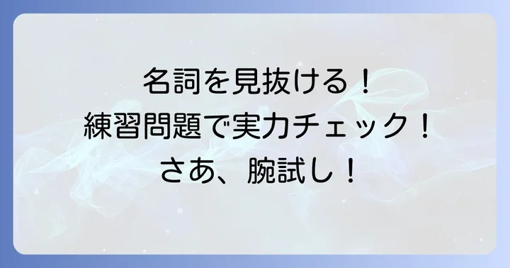 名詞の見分け方実践練習問題