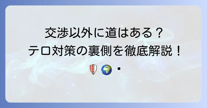 テロ対策の多角的なアプローチ：交渉以外の選択肢