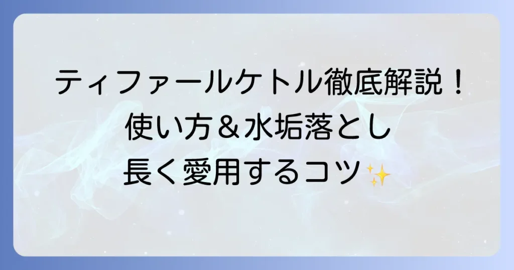 T-falケトルの使い方をマスター！基本操作から水垢除去まで徹底解説