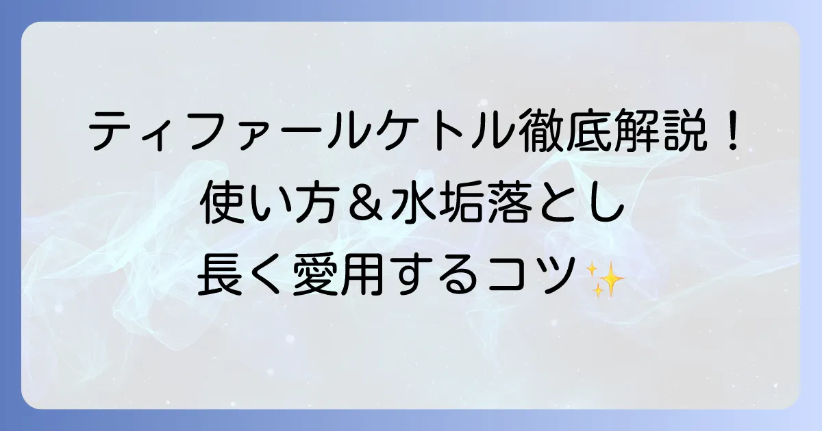 T-falケトルの使い方をマスター！基本操作から水垢除去まで徹底解説