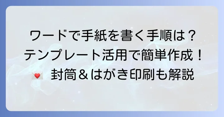 ワードで手紙を作成する基本の進め方