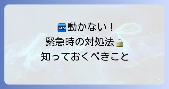 三井住友銀行ATMが引き出せない時の緊急対処法