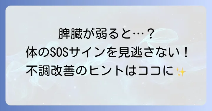 東洋医学で考える脾臓の役割と不調のサイン