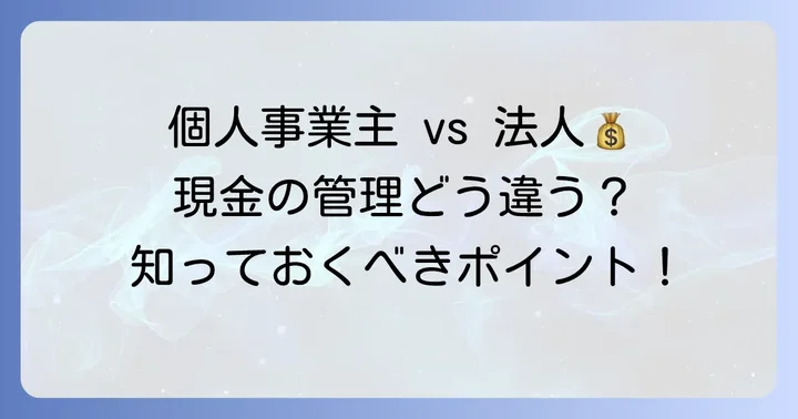 個人事業主と法人における手許現金の考え方