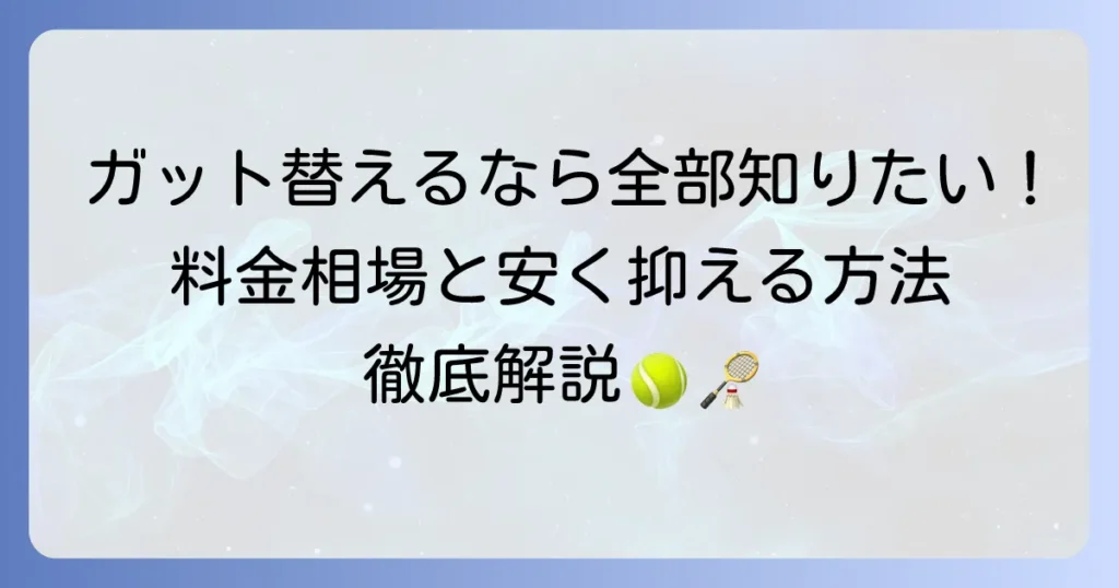ガット張替えの値段の全て！テニス・バドミントンの料金相場と安く抑える方法を徹底解説