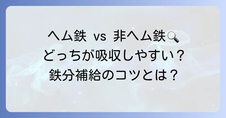 知っておきたい鉄分の種類：ヘム鉄と非ヘム鉄の違い
