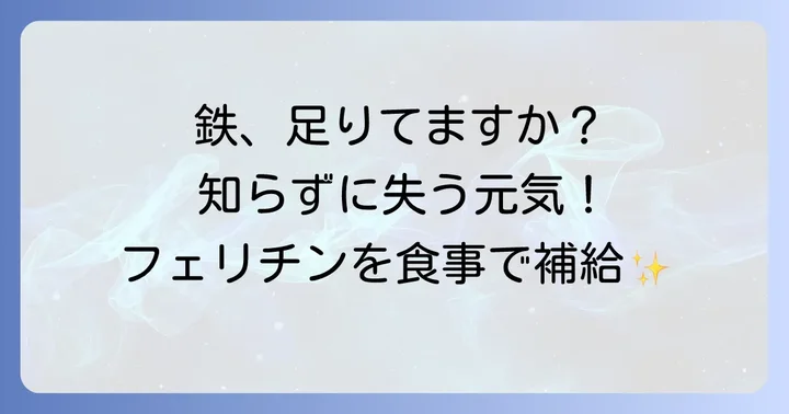 フェリチンとは？なぜ食べ物で補給が必要なのか