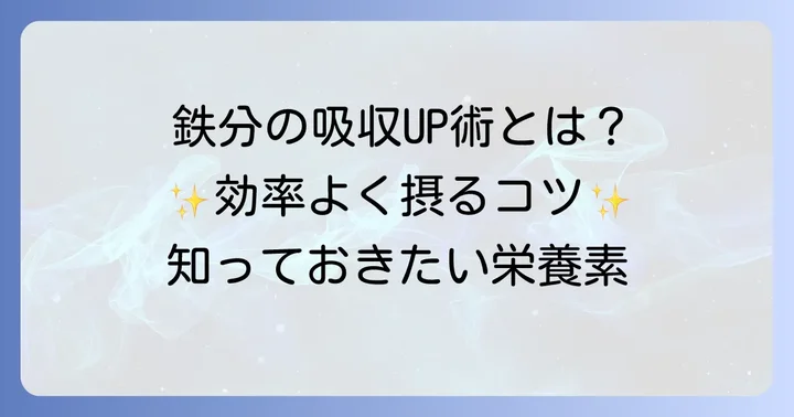 鉄分を効率よく摂るコツと吸収を助ける栄養素