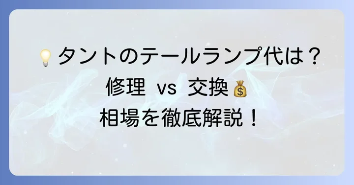 タントのテールランプカバー修理・交換にかかる費用相場