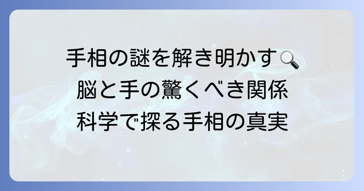 手相に科学的根拠はあるのか？医学的見地と脳との関連性